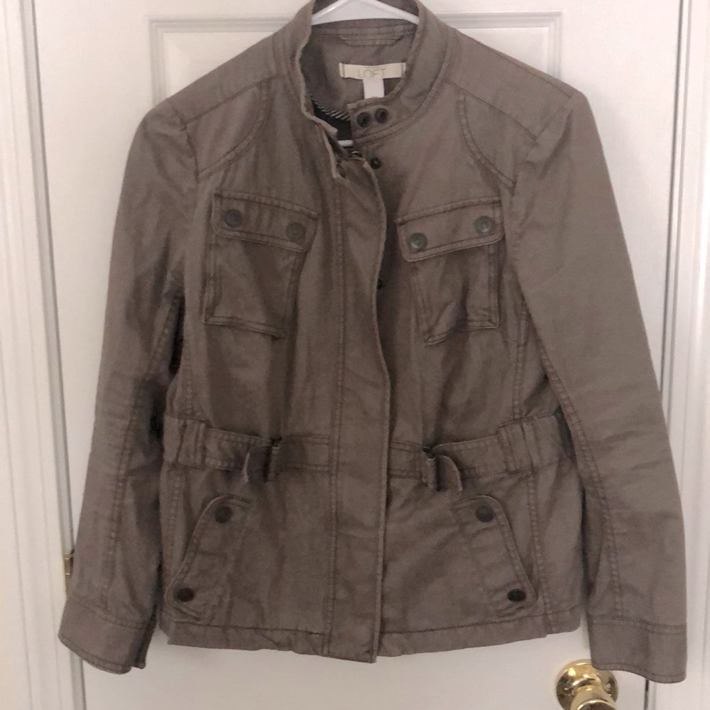 LOFT petite brown utility jacket